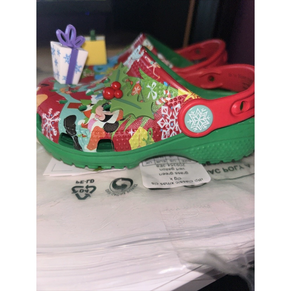 Disney Christmas Crocs Dtp Classic Christmas‎ Kids Size C10 New With Tags - Picture 3 of 7